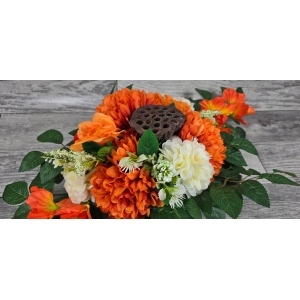 STROIK NA CMENTARZ GRÓB KOMPOZYCJA NAGROBNA KWIATOWA NA WSZYSTKICH ŚWIĘTYCH